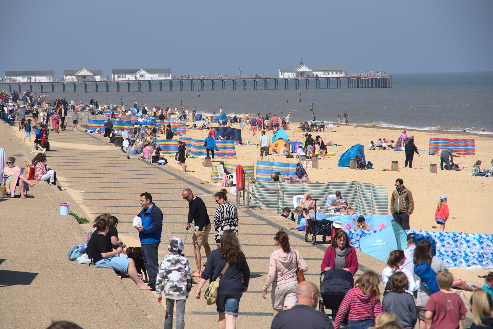 Southwold beach is packed from A Day at the Beach with Sis, Southwold, Suffolk - 31st May 2021
