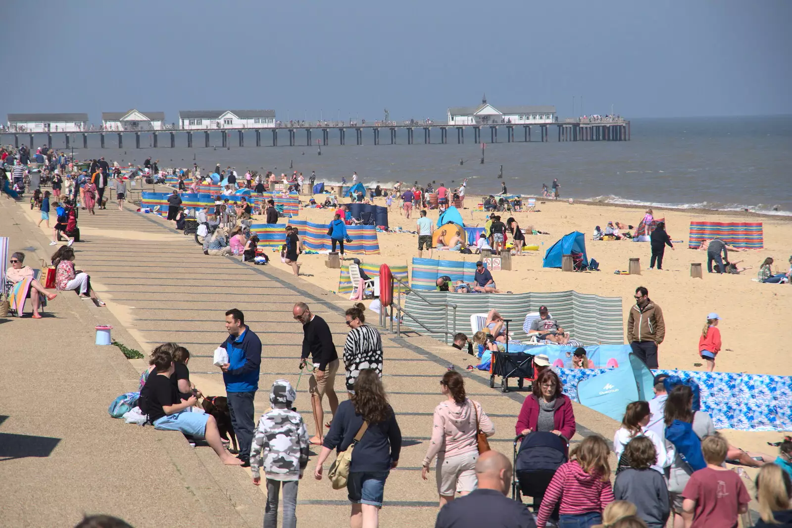 Southwold beach is packed, from A Day at the Beach with Sis, Southwold, Suffolk - 31st May 2021