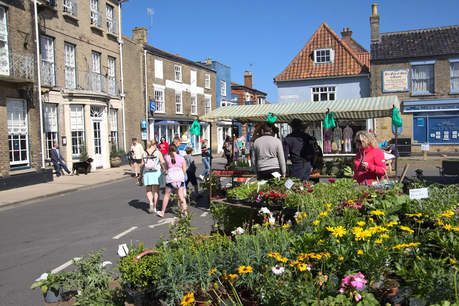 Southwold market place, by the Swan Hotel, from A Day at the Beach with Sis, Southwold, Suffolk - 31st May 2021