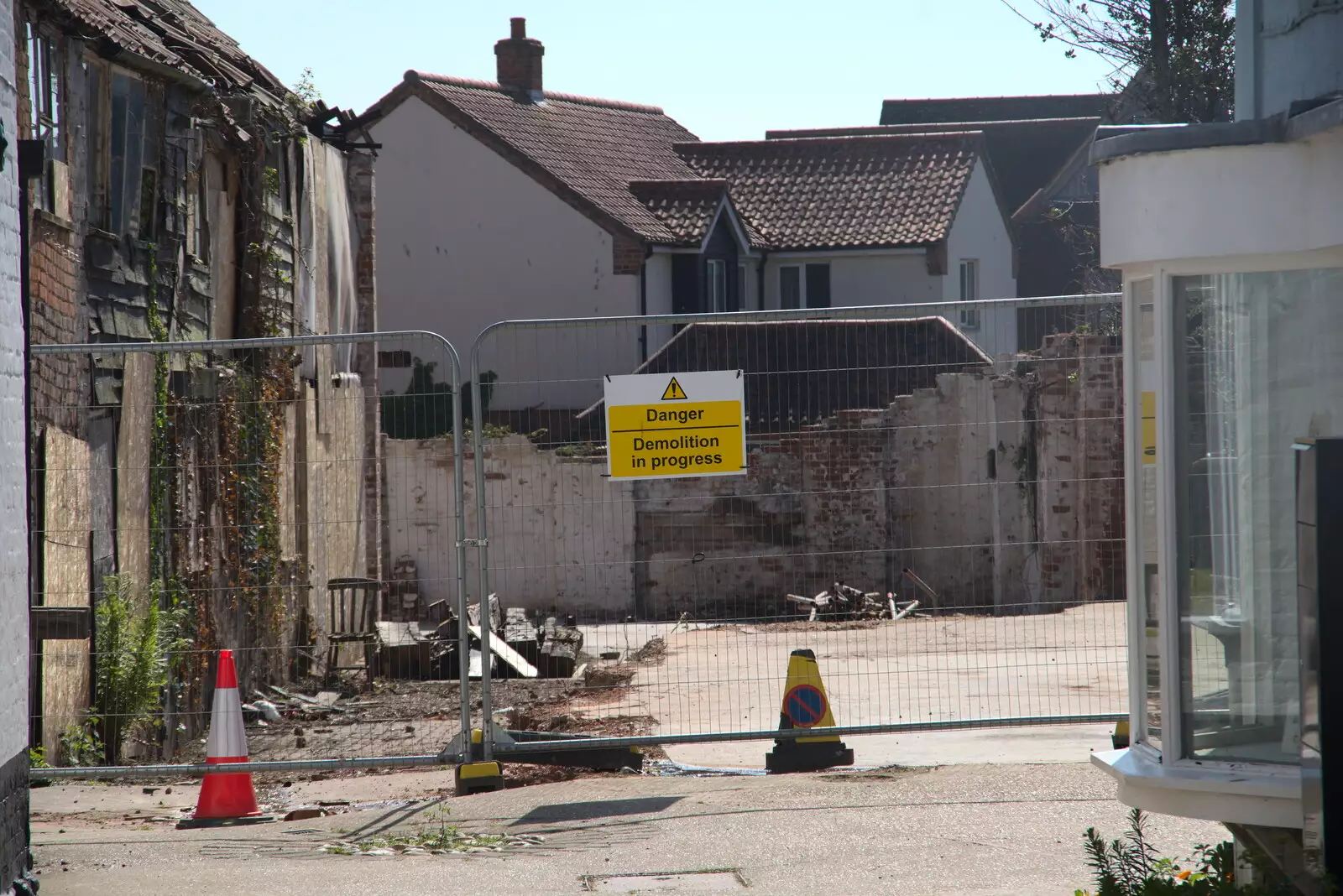 There's demolition in progress, from A Day at the Beach with Sis, Southwold, Suffolk - 31st May 2021