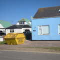 Baby-blue house and a yallow skip, A Day at the Beach with Sis, Southwold, Suffolk - 31st May 2021
