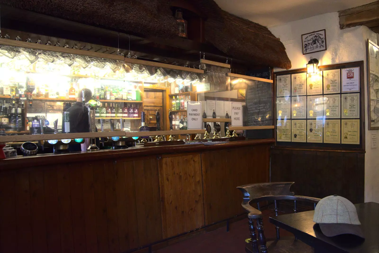 Roger behind the Cobley's bar, from A Trip to Grandma J's, Spreyton, Devon - 2nd June 2021