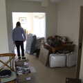 Mother potters around the dining room, A Trip to Grandma J's, Spreyton, Devon - 2nd June 2021