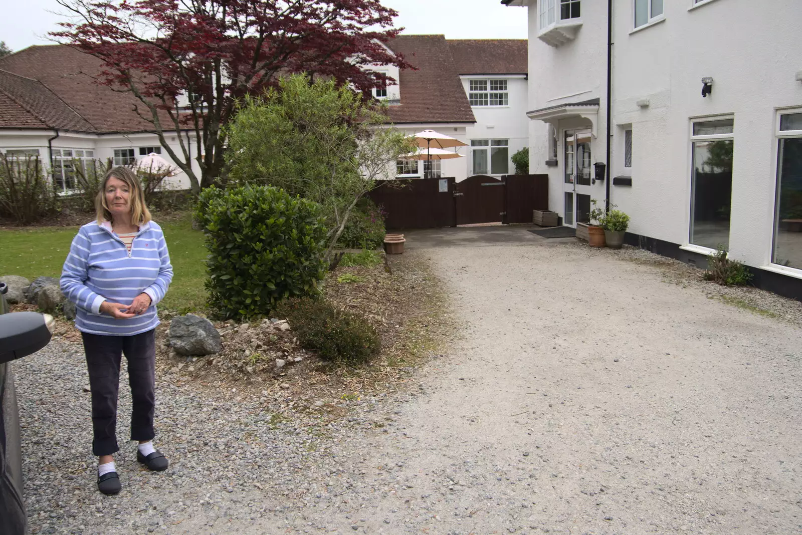 Mother outside her home, from A Trip to Grandma J's, Spreyton, Devon - 2nd June 2021