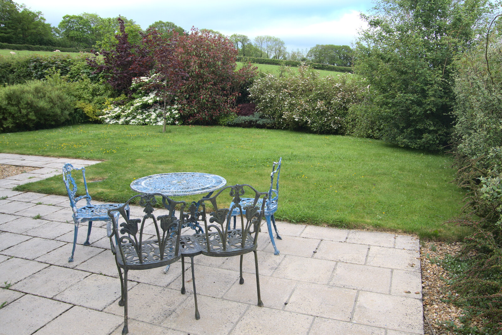 Mother's patio and garden from A Trip to Grandma J's, Spreyton, Devon - 2nd June 2021