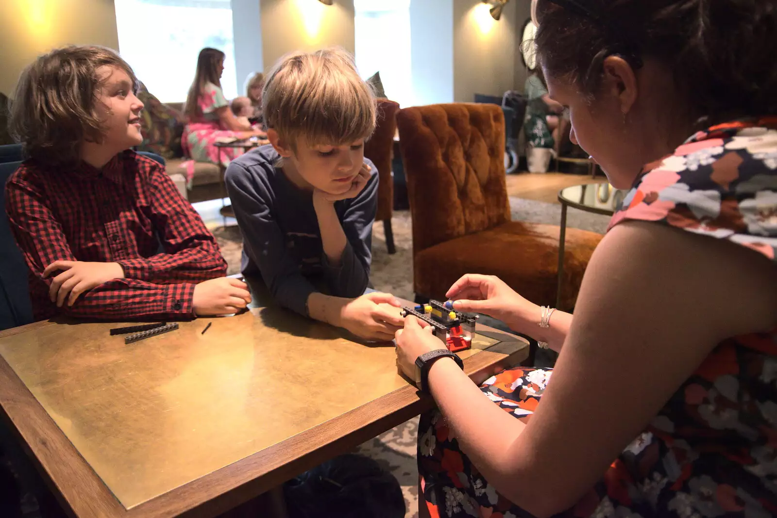 Harry does Lego in the Residents' lounge, from A Weekend at the Angel Hotel, Bury St. Edmunds, Suffolk - 5th June 2021