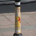 A painted bollard on Abbeygate, A Weekend at the Angel Hotel, Bury St. Edmunds, Suffolk - 5th June 2021