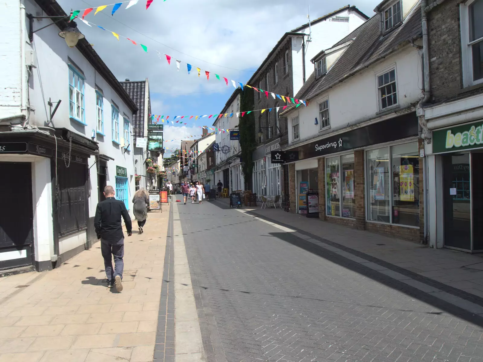 Mere Street is quiet for a Saturday, from A Visit to the Kittens, Scarning, Norfolk - 13th June 2021