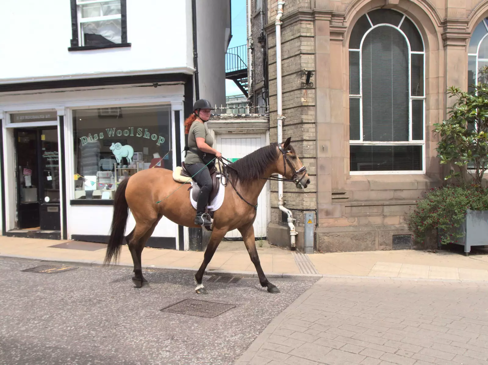 A horse waits outside Browne's the butcher, from A Visit to the Kittens, Scarning, Norfolk - 13th June 2021