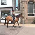 A horse waits outside Browne's the butcher, A Visit to the Kittens, Scarning, Norfolk - 13th June 2021
