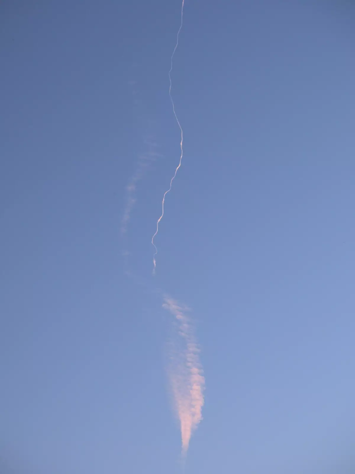 There's an interesting contrail in the sky, from A Visit to the Kittens, Scarning, Norfolk - 13th June 2021