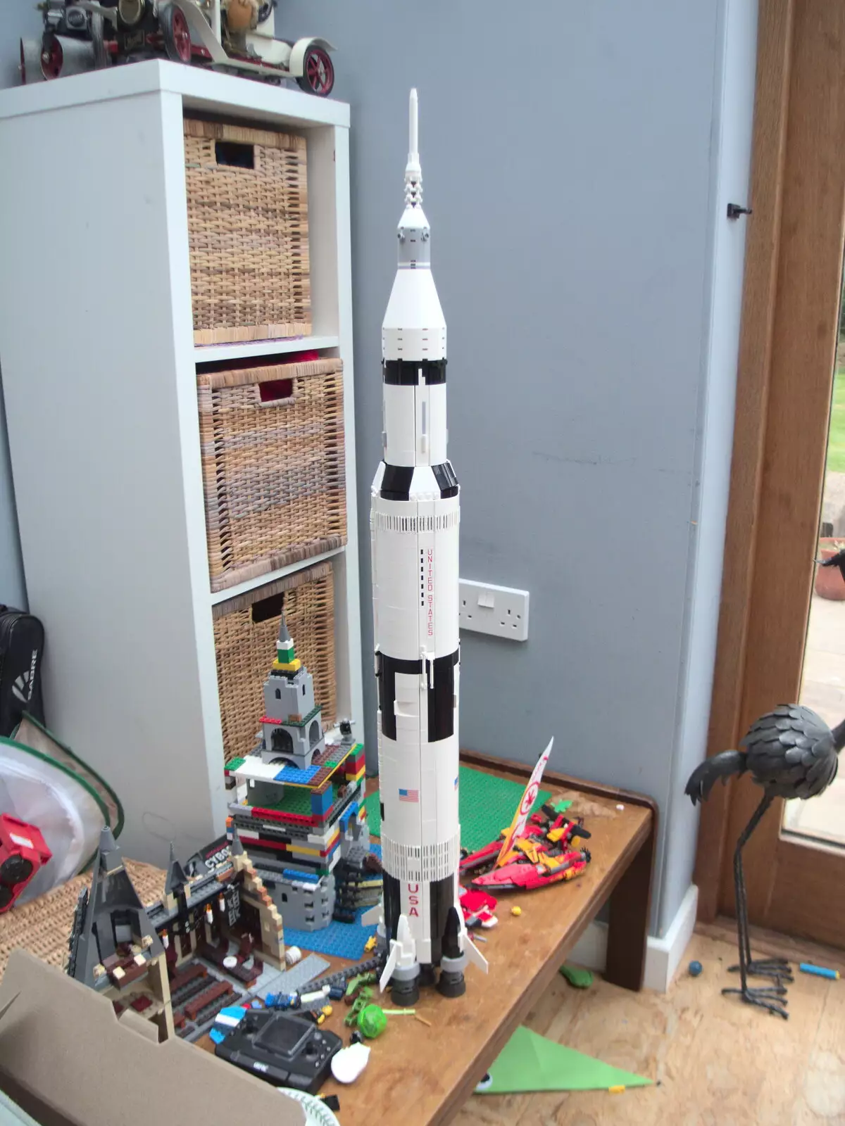 Fred's awesome Saturn V is finished, from A BSCC Ride to Pulham Market, Norfolk - 17th June 2021