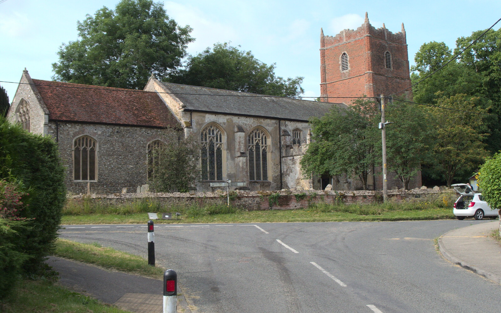 St. Mary the Virgin at Gislingham from A BSCC Ride to Pulham Market, Norfolk - 17th June 2021