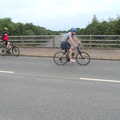 Gaz and The Boy Phil on the bridge, A BSCC Ride to Pulham Market, Norfolk - 17th June 2021