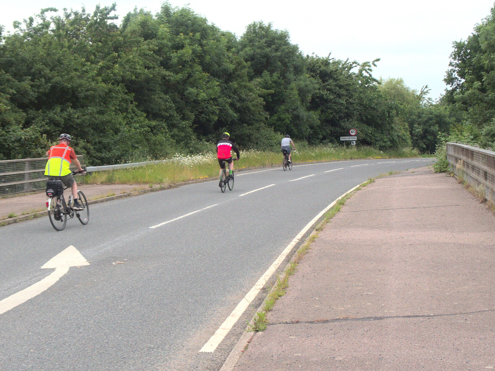 Paul, Gaz and Phil head down to Thelnetham from A BSCC Ride to Pulham Market, Norfolk - 17th June 2021