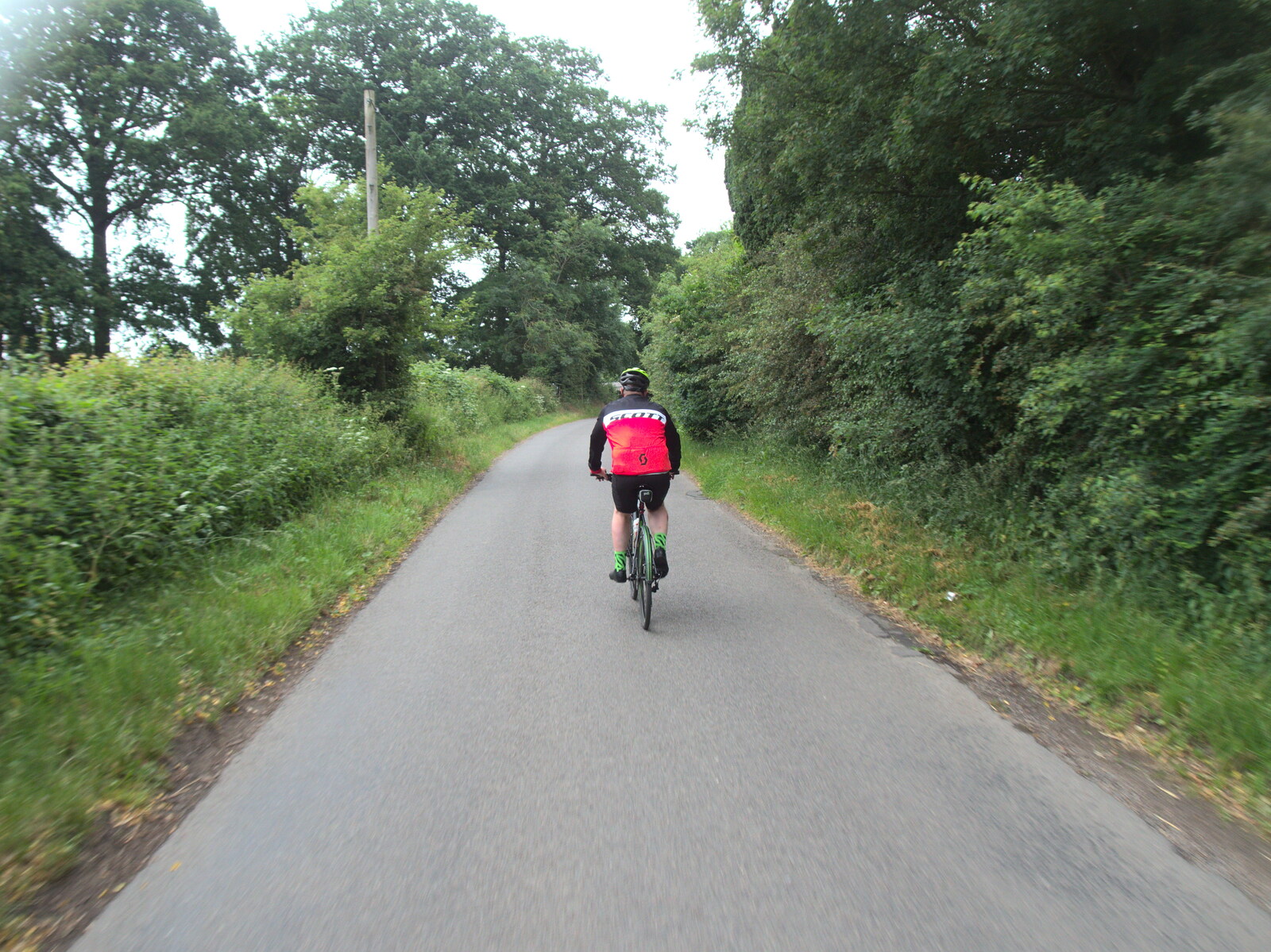 Gaz on the road to Pulham from A BSCC Ride to Pulham Market, Norfolk - 17th June 2021