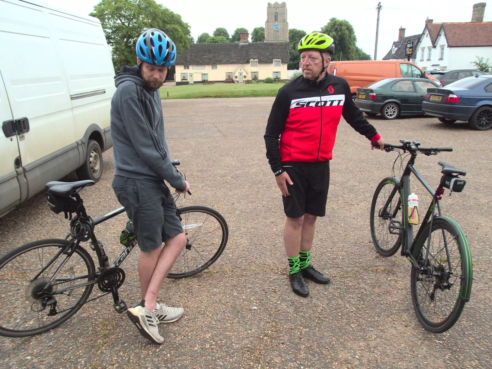 The Boy Phil and Gaz get ready to ride, from A BSCC Ride to Pulham Market, Norfolk - 17th June 2021