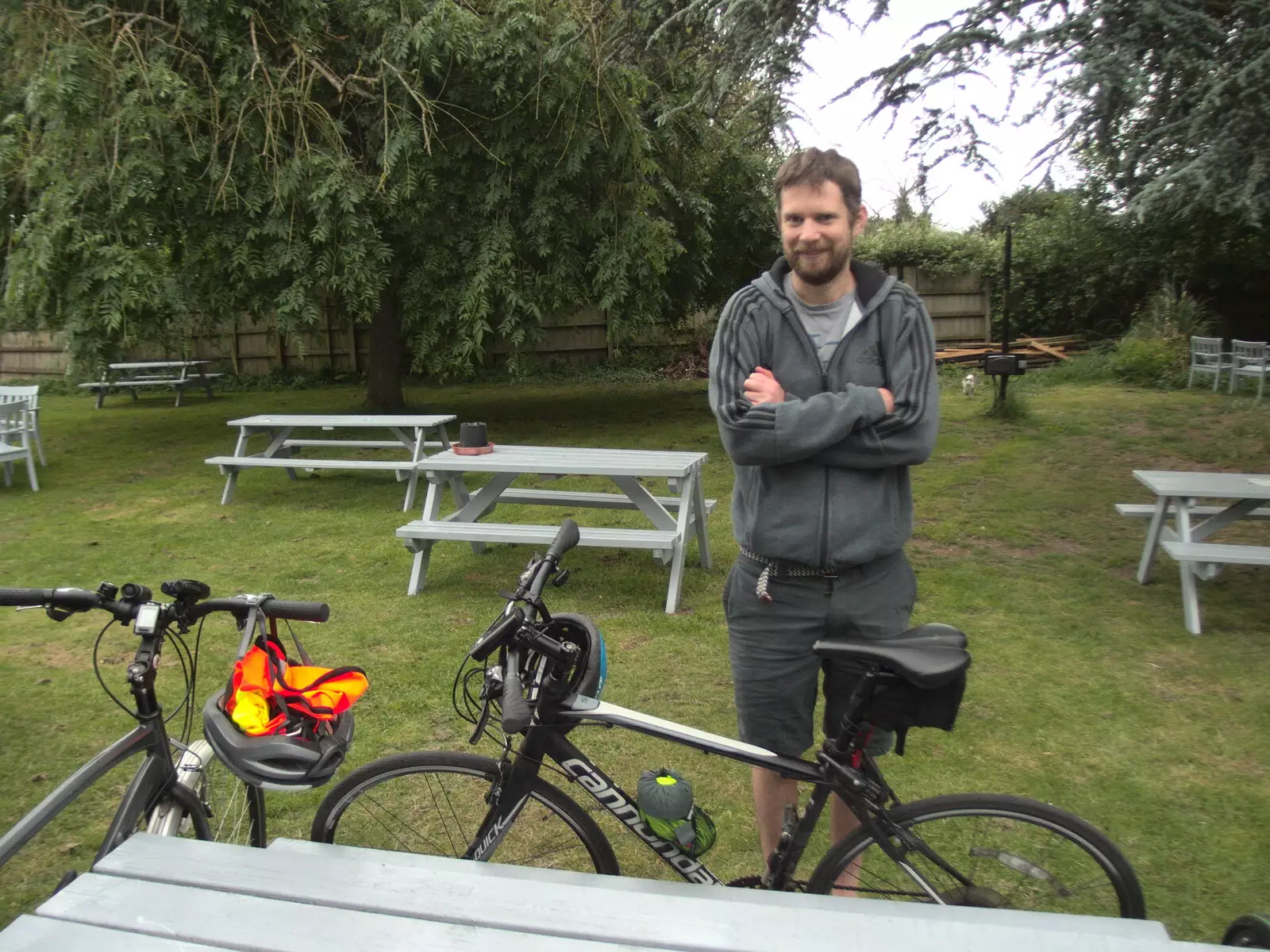 The Boy Phil in the Crossways beer garden, from A BSCC Ride to Pulham Market, Norfolk - 17th June 2021