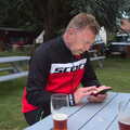 Gaz checks something on his phone, A BSCC Ride to Pulham Market, Norfolk - 17th June 2021