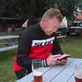 Gaz checks something on his phone, A BSCC Ride to Pulham Market, Norfolk - 17th June 2021