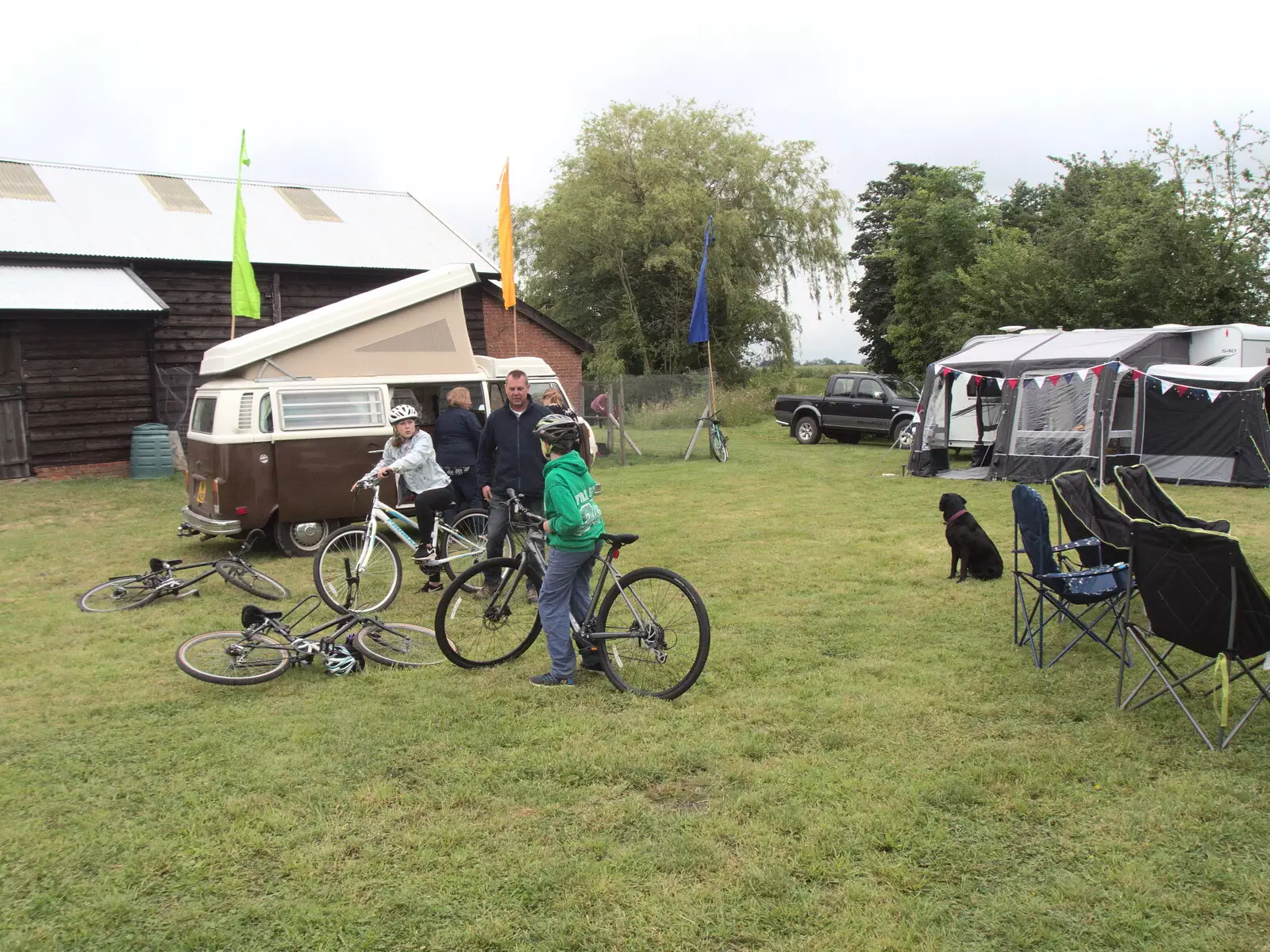 We assemble for a bike ride into Eye, from Suze-fest, Braisworth, Suffolk - 19th June 2021