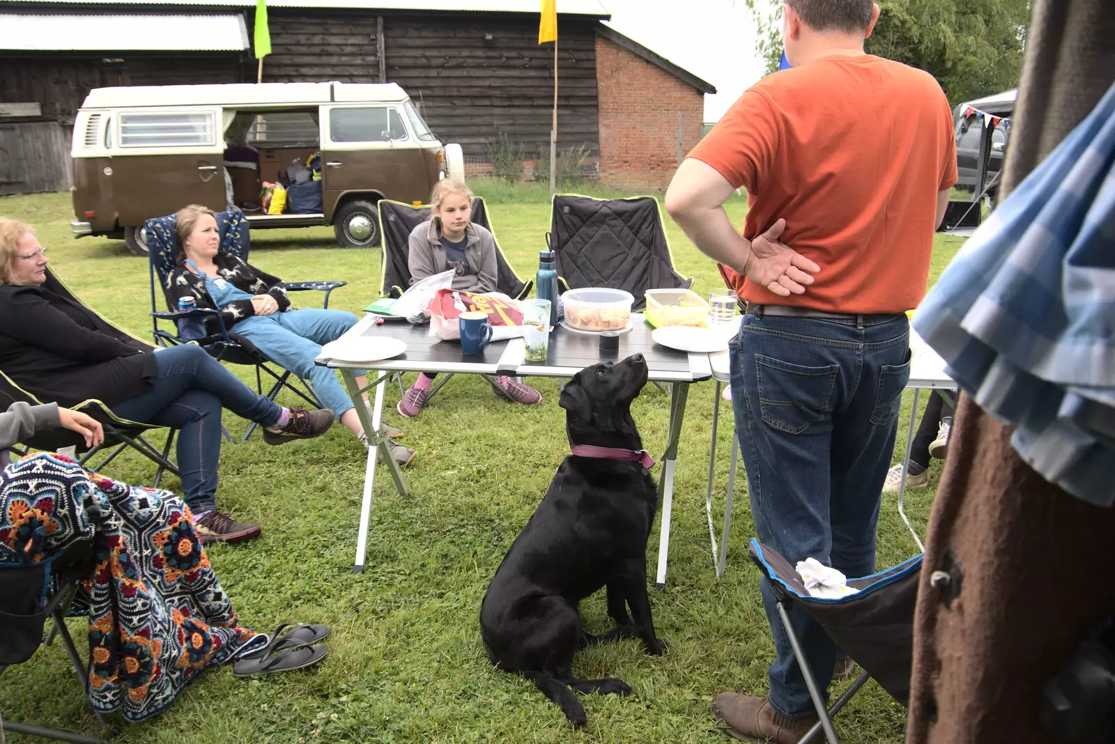 Tilly Dog hopes to get some scraps, from Suze-fest, Braisworth, Suffolk - 19th June 2021