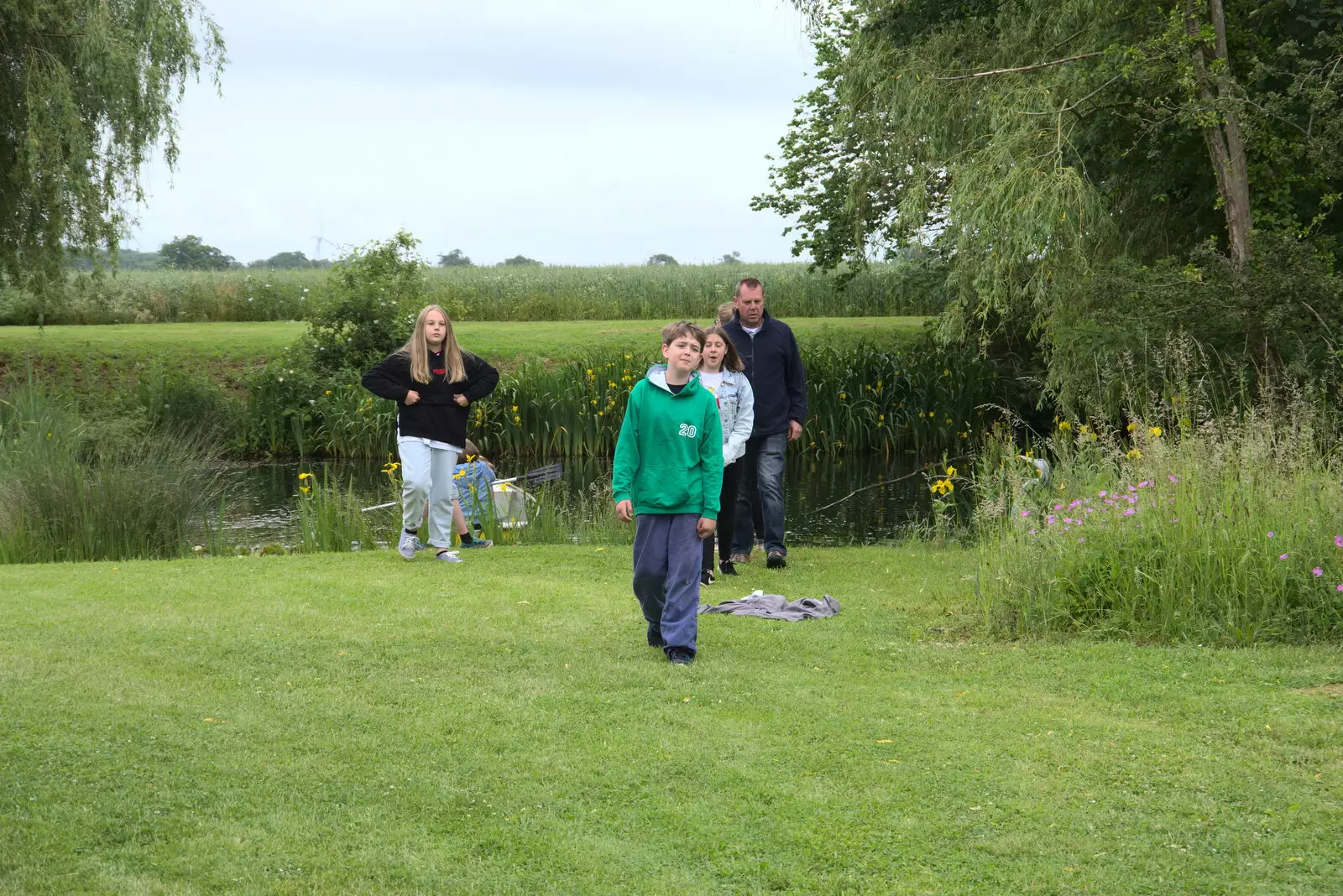 Fred comes back from the pond, from Suze-fest, Braisworth, Suffolk - 19th June 2021