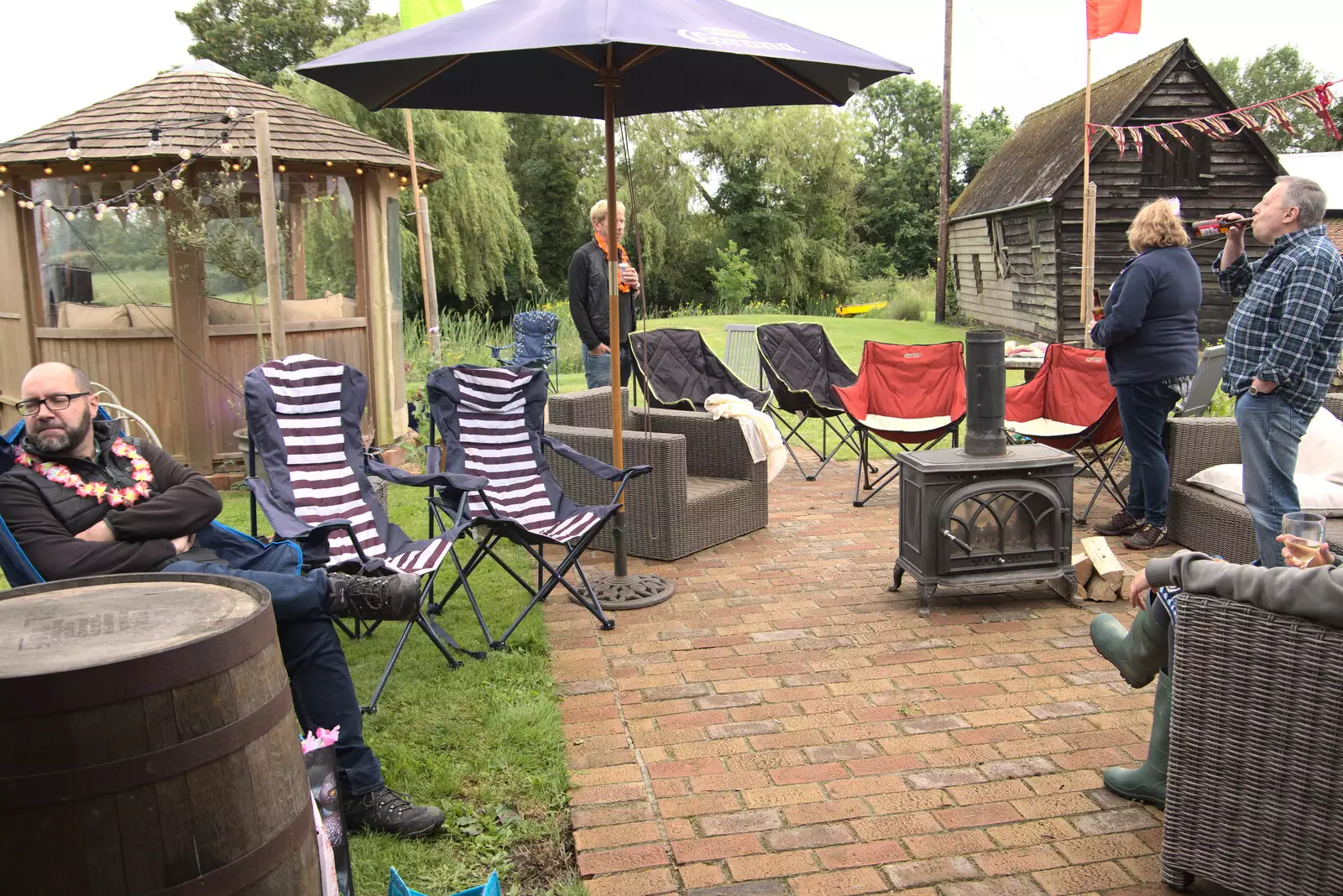 We gather by the outdoor bar, from Suze-fest, Braisworth, Suffolk - 19th June 2021