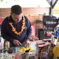 Clive chops pineapple up, Suze-fest, Braisworth, Suffolk - 19th June 2021
