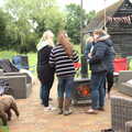 Gathering around the outdoor wood burner, Suze-fest, Braisworth, Suffolk - 19th June 2021