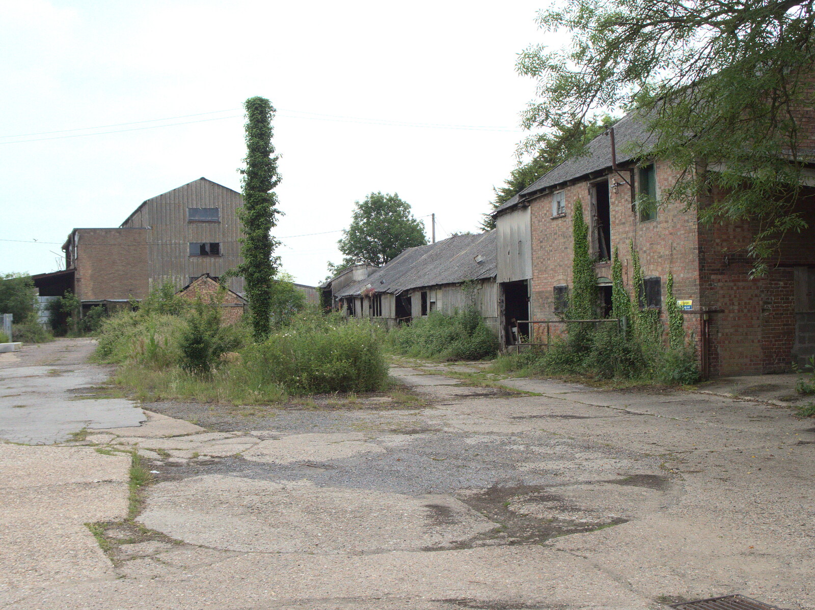 Derelict warehouse and buildings at Kenton from The BSCC at Earl Soham and at Colin and Jill's, Eye, Suffolk - 26th June 2021