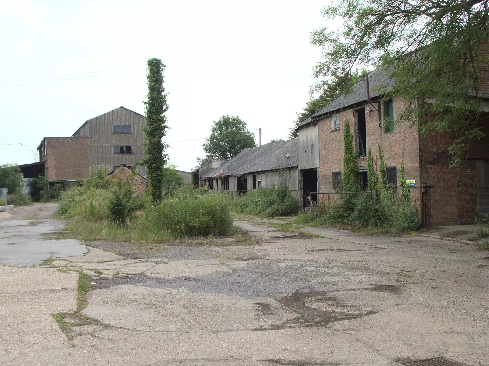 Derelict warehouse and buildings at Kenton, from The BSCC at Earl Soham and at Colin and Jill's, Eye, Suffolk - 26th June 2021