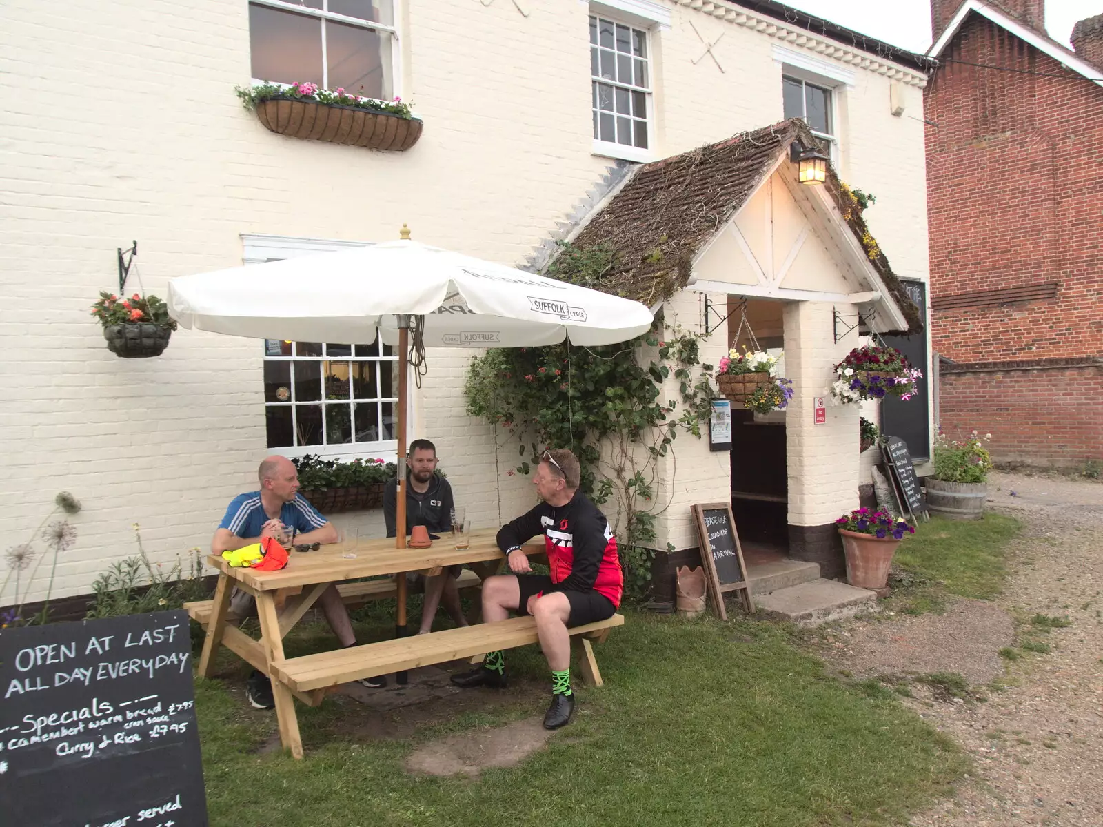 Paul, Phil and Gaz outside the Victoria, from The BSCC at Earl Soham and at Colin and Jill's, Eye, Suffolk - 26th June 2021