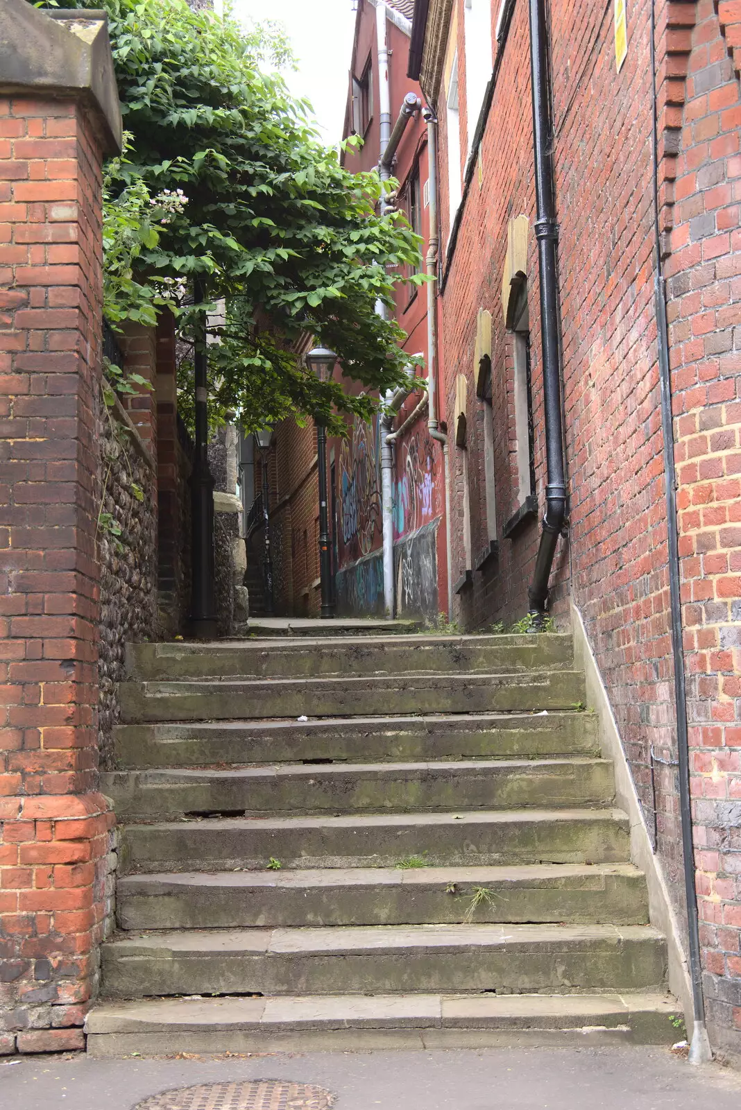 Graffiti'd back alley on St. Benedict Street, from The BSCC at Earl Soham and at Colin and Jill's, Eye, Suffolk - 26th June 2021