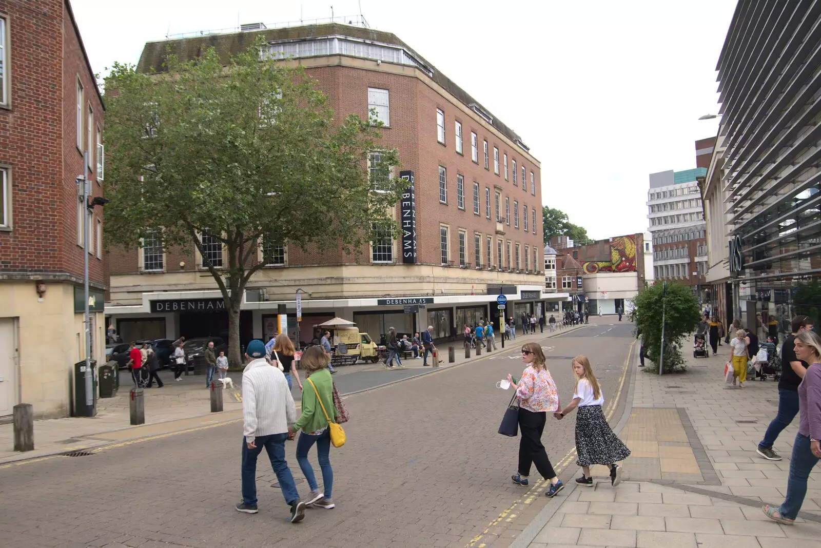 The old Debenhams on Rampant Horse Street, from The BSCC at Earl Soham and at Colin and Jill's, Eye, Suffolk - 26th June 2021