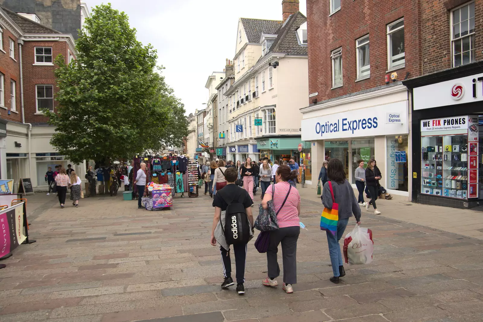 Gentleman's Walk in Norwich, from The BSCC at Earl Soham and at Colin and Jill's, Eye, Suffolk - 26th June 2021