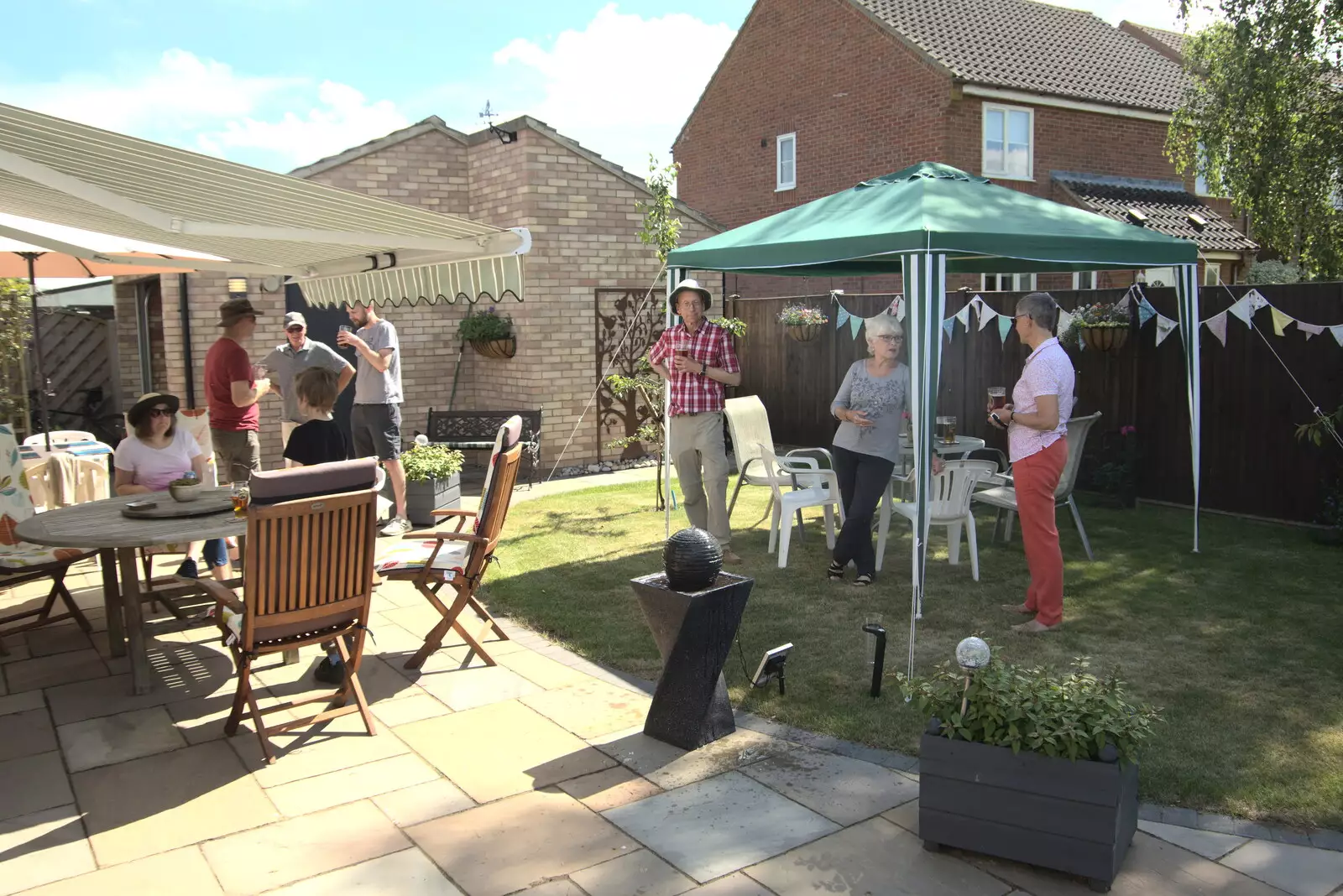 The BSCC/Swan gang in the back garden, from The BSCC at Earl Soham and at Colin and Jill's, Eye, Suffolk - 26th June 2021