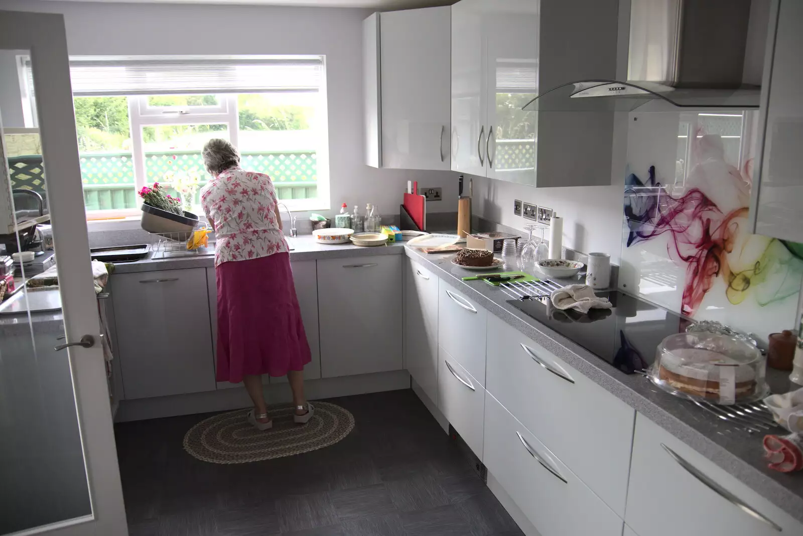 Jill potters in the kitchen, from The BSCC at Earl Soham and at Colin and Jill's, Eye, Suffolk - 26th June 2021