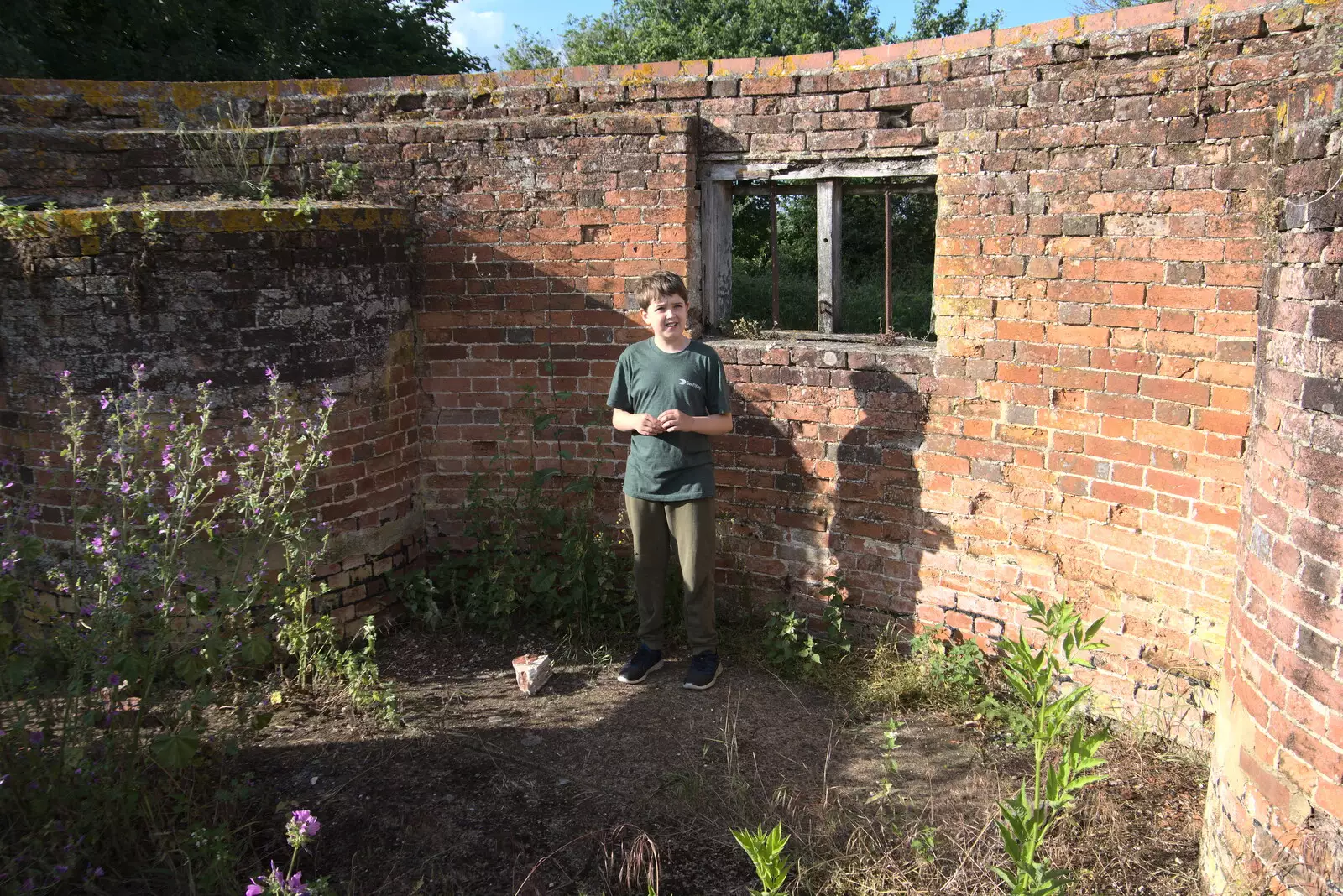 Fred in the derelict windmill, from The BSCC at Earl Soham and at Colin and Jill's, Eye, Suffolk - 26th June 2021