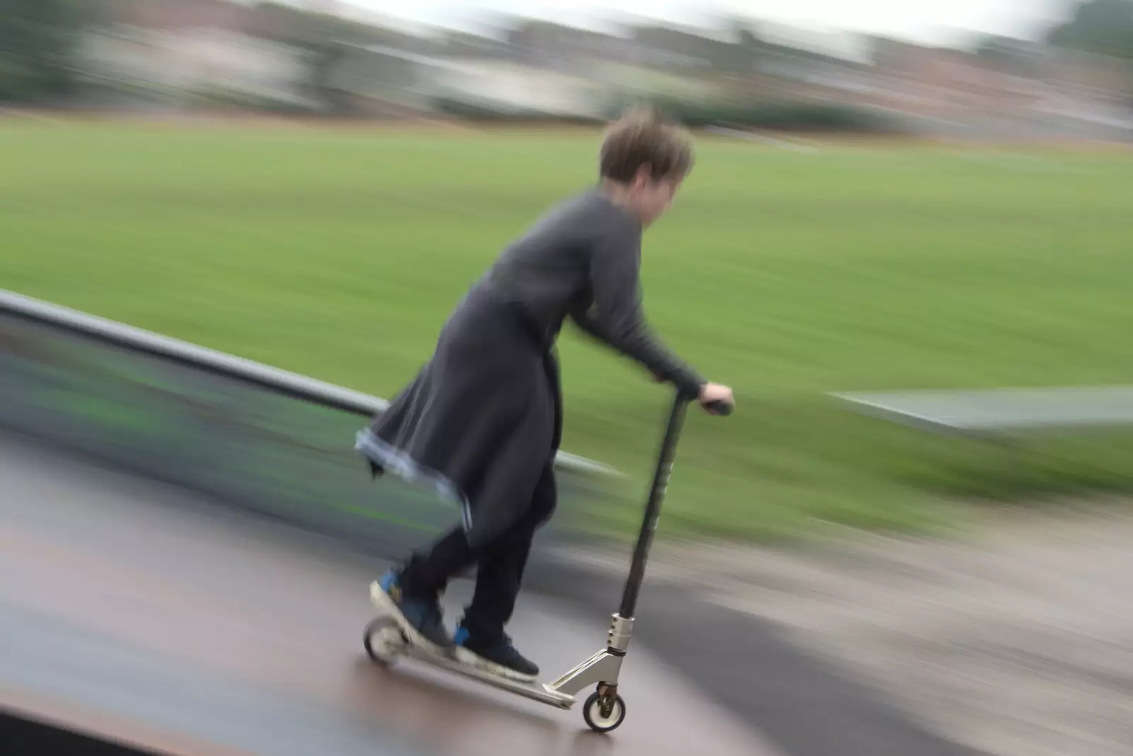 Fred is a blur of action, from New Kittens, and The Skate Park, Town Moors, Eye, Suffolk - 3rd July 2021