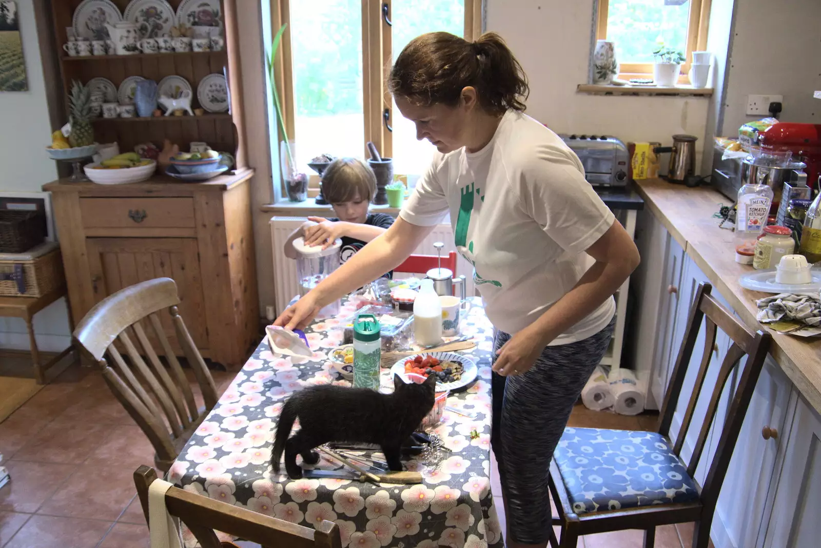 Table kitten, from Planting a Tree, Town Moors, Eye, Suffolk - 10th July 2021