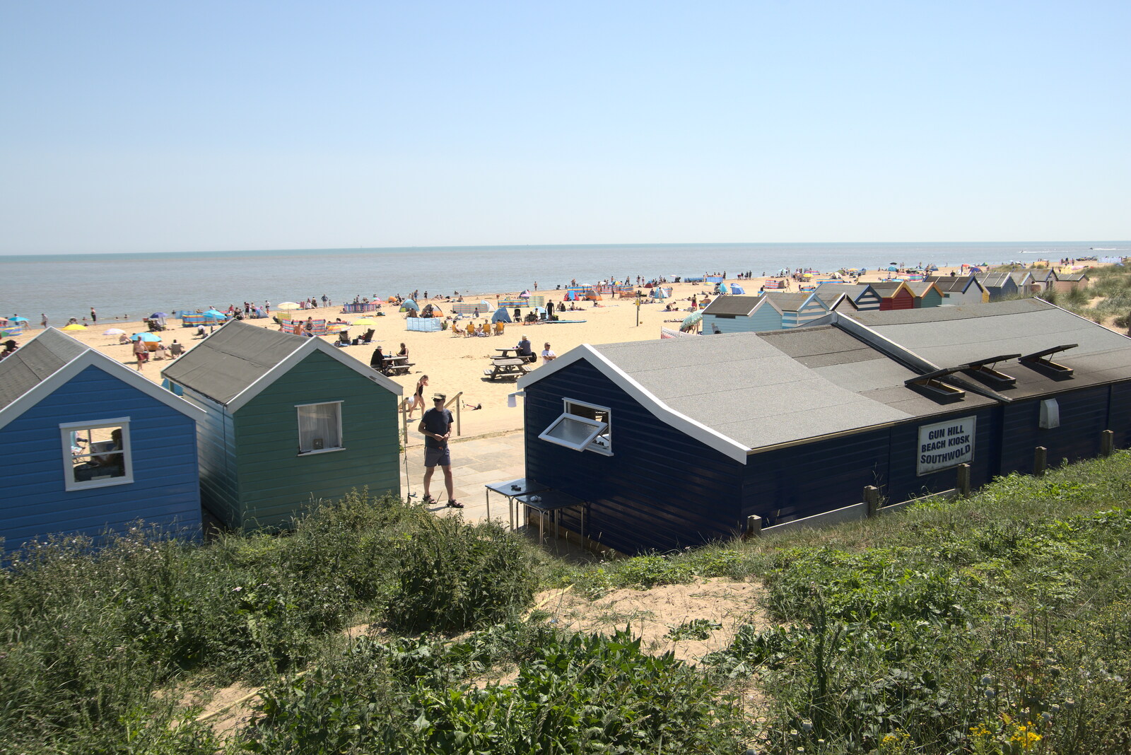 The beach is packed, at least by Southwold standards from A Day on the Beach, Southwold, Suffolk - 18th July 2021