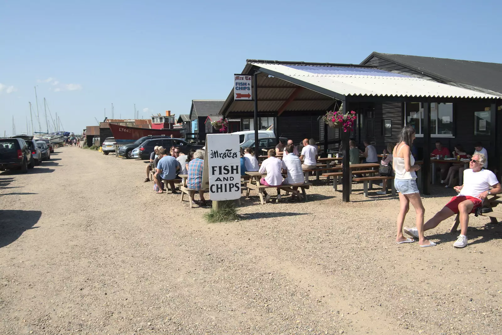 We get fish and chips from Mrs T's, from A Day on the Beach, Southwold, Suffolk - 18th July 2021