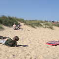 Harry pokes around in the sand, A Day on the Beach, Southwold, Suffolk - 18th July 2021