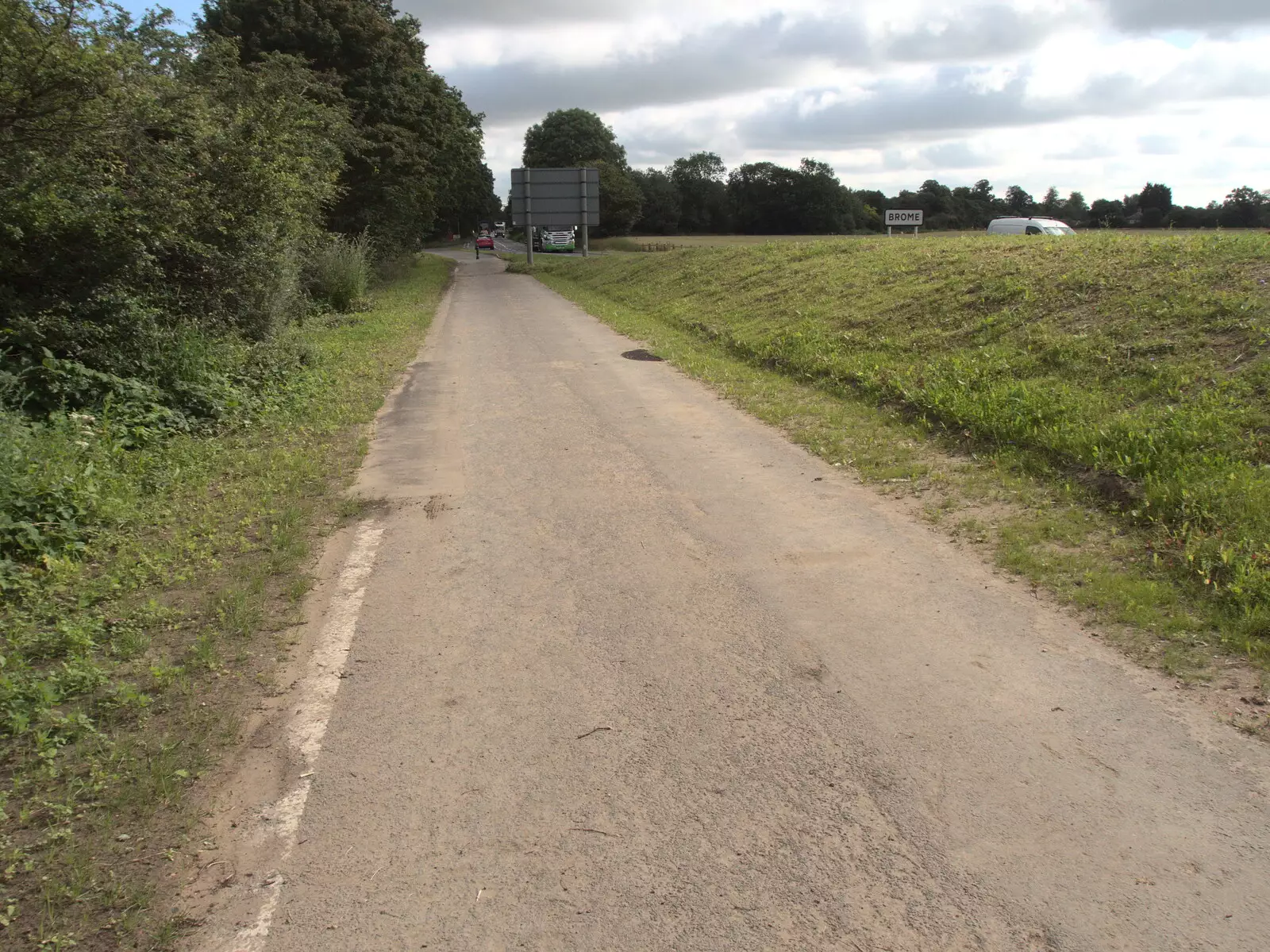 A short stretch of old A140 is now a cycle path, from Hares, Tortoises and Station 119, Eye, Suffolk - 19th July 2021