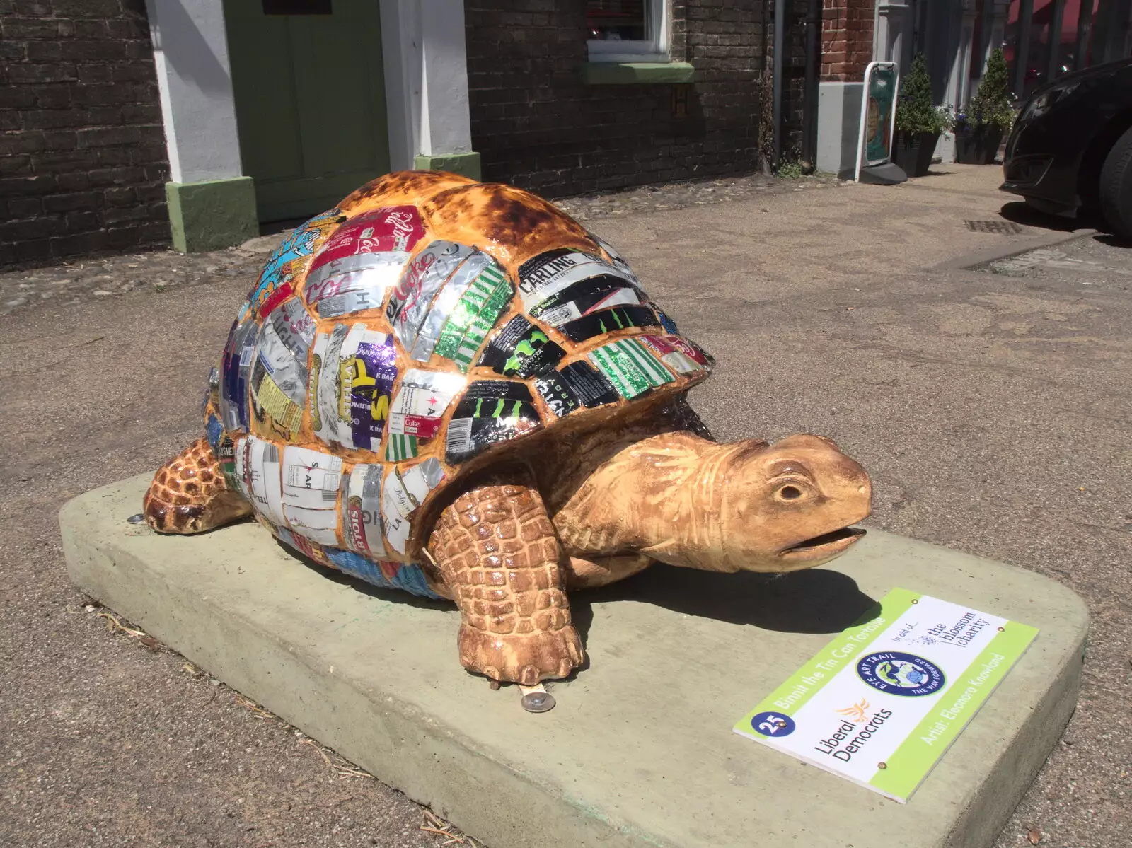 The Liberal Democrats' tortoise, from Hares, Tortoises and Station 119, Eye, Suffolk - 19th July 2021