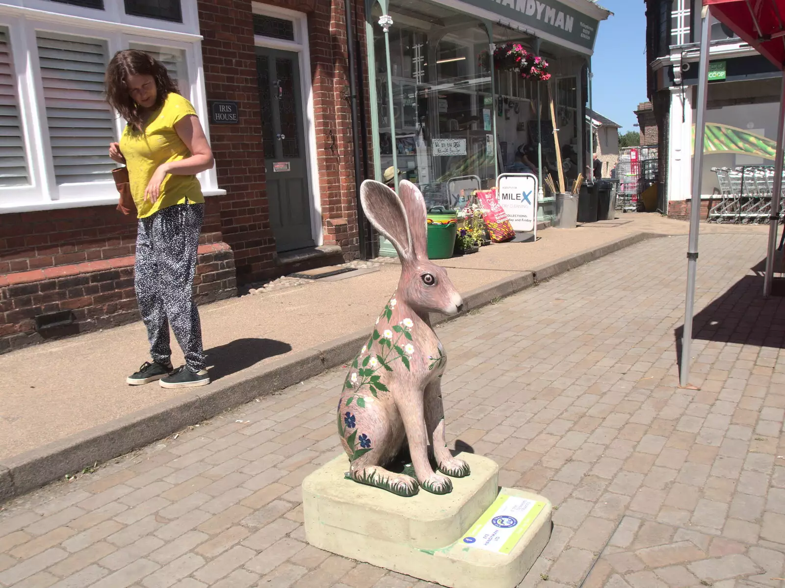 There's a hare near the Handyman, from Hares, Tortoises and Station 119, Eye, Suffolk - 19th July 2021