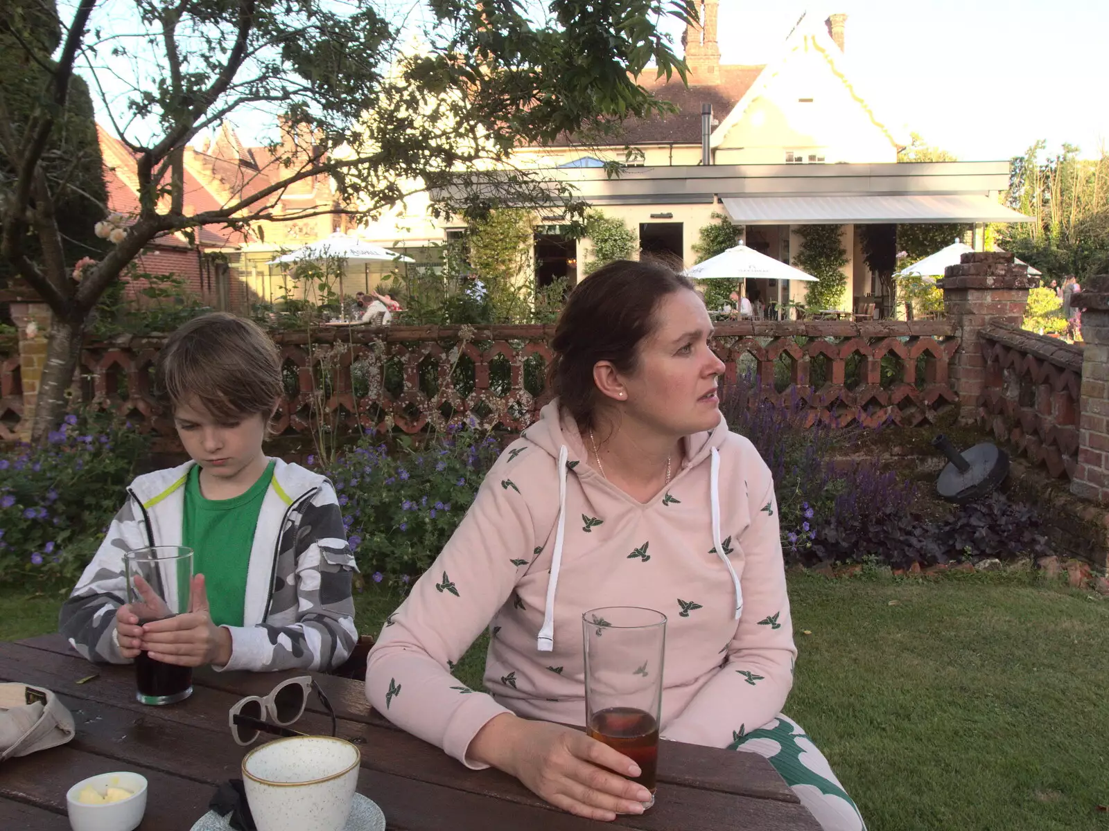 Harry and Isobel in the Oaksmere, from Hares, Tortoises and Station 119, Eye, Suffolk - 19th July 2021