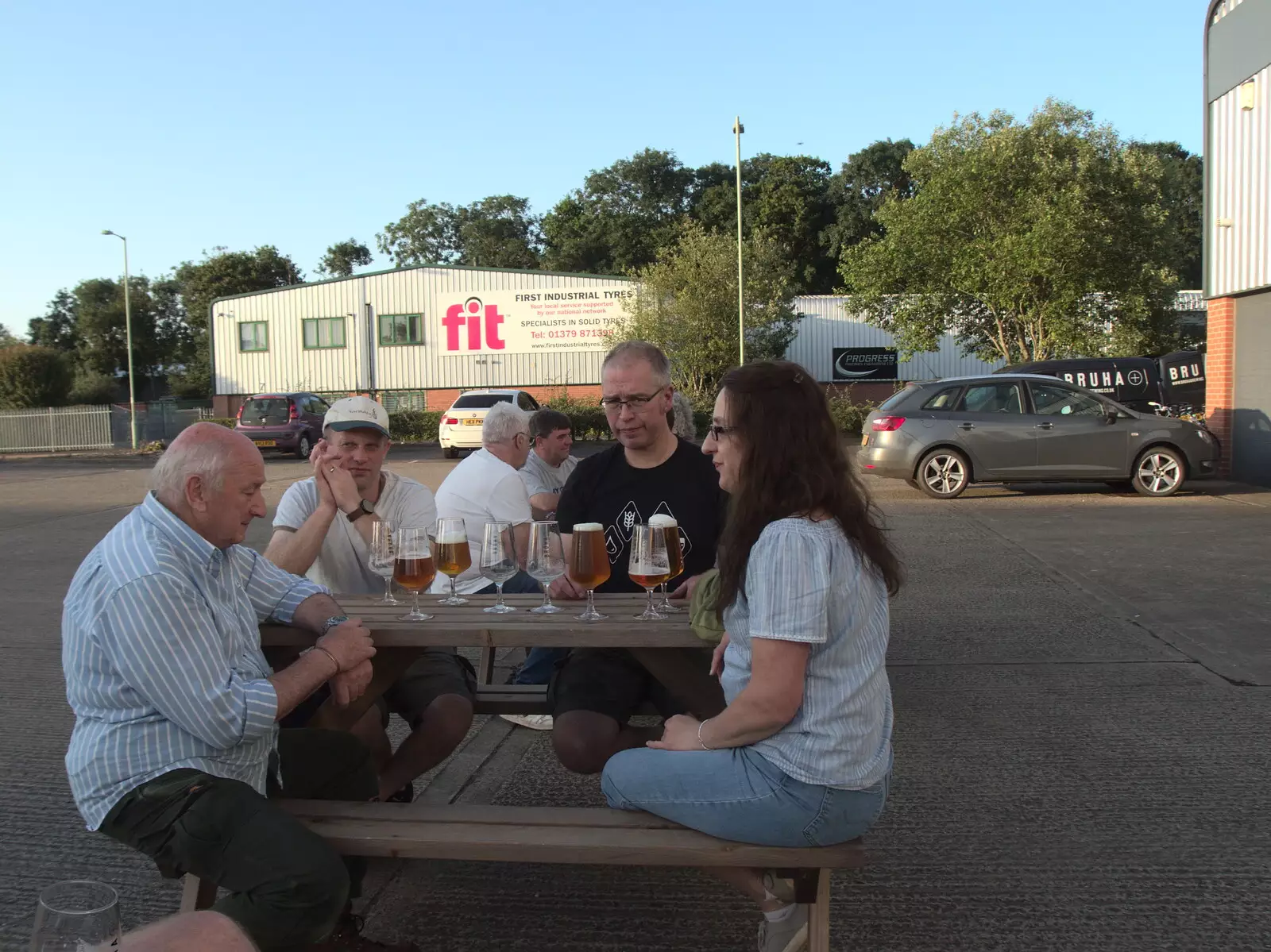 In the car park at Bruha/Station 119, from Hares, Tortoises and Station 119, Eye, Suffolk - 19th July 2021