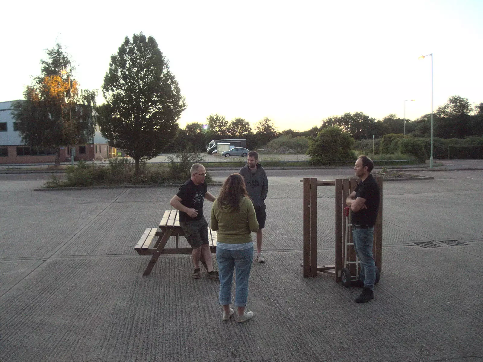 Out in the car park, from Hares, Tortoises and Station 119, Eye, Suffolk - 19th July 2021